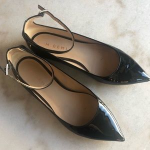 Black patent M.Gemi ankle strap flats-37.5